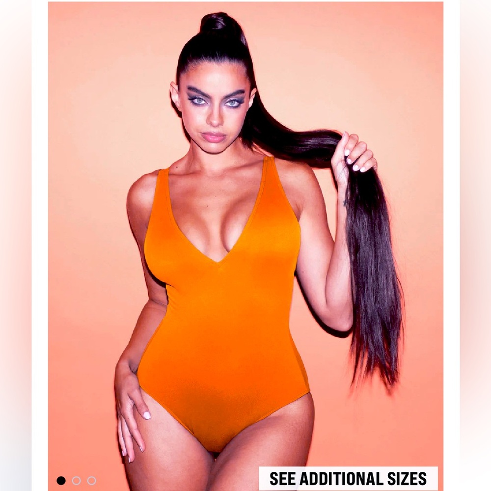 TA3 Plungey 🔥 one piece swimsuit NWT Large - Reg length, low cut, orange